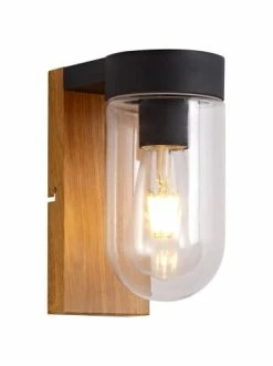 Aktion 🎁 Außenbeleuchtung Brilliant Außenwandleuchte Cabar 21x10x16 Cm In Holz Dunkel/schwarz Günstig Kaufen 🤩