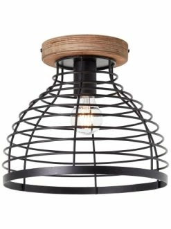 Blitzangebot ❤️ Decken- & Hängeleuchten Brilliant Deckenleuche 30cm Avia ⌀ 30 Cm In Schwarz/holz Günstig Kaufen 🔔