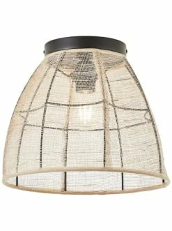 Billig 😍 Decken- & Hängeleuchten Brilliant Deckenleuchte 32cm Tanah ⌀ 32 Cm In Schwarz/natur Günstig Kaufen ⭐