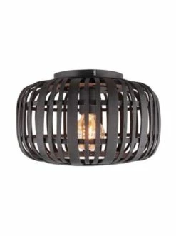 Rabatt ⌛ Decken- & Hängeleuchten Brilliant Deckenleuchte 32cm Woodrow ⌀ 32 Cm In Holz Dunkel/schwarz Günstig Kaufen ⌛