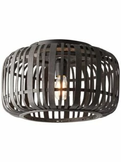 Brandneu 👍 Decken- & Hängeleuchten Brilliant Deckenleuchte 40cm Woodrow ⌀ 39,5 Cm In Holz Dunkel/schwarz Günstig Kaufen 💯