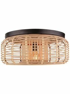 Bester Verkauf 👍 Decken- & Hängeleuchten Brilliant Deckenleuchte 45cm Crosstown ⌀ 45 Cm In Holz Hell/schwarz Günstig Kaufen 🛒