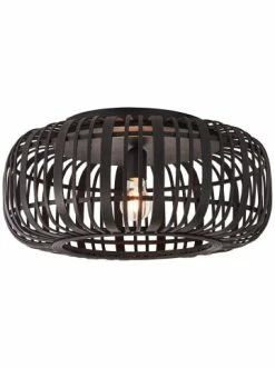 Budget 🛒 Decken- & Hängeleuchten Brilliant Deckenleuchte 51cm Woodrow ⌀ 51 Cm In Holz Dunkel/schwarz Günstig Kaufen 🤩