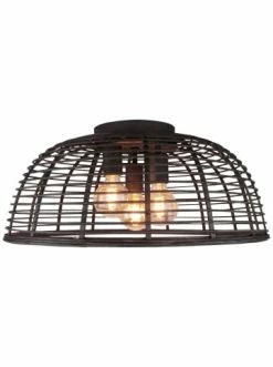 Auslauf 🌟 Decken- & Hängeleuchten Brilliant Deckenleuchte 57cm Crosstown ⌀ 56 Cm In Holz Dunkel/schwarz Günstig Kaufen 👍