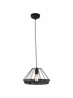 Budget 😉 Decken- & Hängeleuchten Brilliant Pendelleuchte, 1-flammig Tory ⌀ 32,5 Cm In Schwarzmatt/rattan Günstig Kaufen 🤩