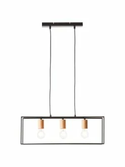 Schlussverkauf 🔥 Decken- & Hängeleuchten Brilliant Pendelleuchte, 3-flammig Arica 85,5x60x20 Cm In Schwarz/holzfarbend Günstig Kaufen 😉