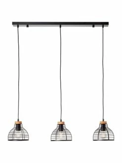 Großhandel 🎁 Decken- & Hängeleuchten Brilliant Pendelleuchte, 3-flammig Avia 120x100x25 Cm In Schwarz/holz Günstig Kaufen 🧨