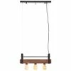 Blitzangebot ❤️ Decken- & Hängeleuchten Brilliant Pendelleuchte, 3-flammig Bankwood 106,5x50x16 Cm In Schwarz Stahl/holz Günstig Kaufen 😀