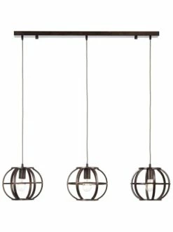 Budget 😉 Decken- & Hängeleuchten Brilliant Pendelleuchte, 3-flammig Basia 123x105x26,5 Cm In Schwarz Stahl Günstig Kaufen ✨