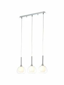 Am billigsten 🥰 Decken- & Hängeleuchten Brilliant Pendelleuchte, 3-flammig Hadan 120x66x16 Cm In Chrom/weiß-transparent Günstig Kaufen 🎁 -brilliant Verkäufe brilliant pendelleuchte 3 flammig hadan 120x66x16 cm in chrom weiss transparent 2