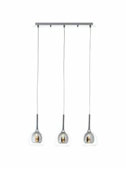 Auslauf 🛒 Decken- & Hängeleuchten Brilliant Pendelleuchte, 3-flammig Hadan 120x66x16 Cm In Rauch/transparent/chrome Günstig Kaufen 🥰