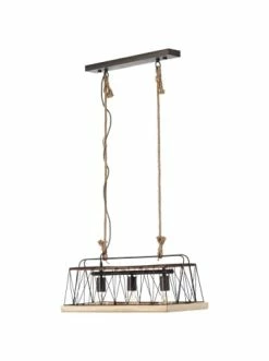 Großhandel 🎁 Decken- & Hängeleuchten Brilliant Pendelleuchte, 3-flammig Narcy 110x59x29 Cm In Burned Steel/holz Günstig Kaufen 😉 -brilliant Verkäufe brilliant pendelleuchte 3 flammig narcy 110x59x29 cm in burned steel holz 2