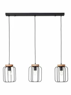 Bestes Angebot 🛒 Decken- & Hängeleuchten Brilliant Pendelleuchte, 3-flammig (Reihe) Tosh 130x100x20 Cm In Antik Holz/schwarz Korund Günstig Kaufen 🧨