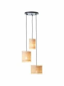 Schlussverkauf ✔️ Decken- & Hängeleuchten Brilliant Pendelleuchte, 3-flammig (Rondell) Raffy 168x36x34 Cm In Natur/schwarz Günstig Kaufen ⌛