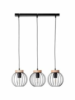 Rabatt ⭐ Decken- & Hängeleuchten Brilliant Pendelleuchte, 3-flammig Sorana 116x65,5x20 Cm In Schwarz/holzfarbend Günstig Kaufen 🧨