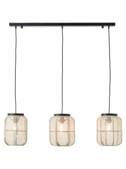 Schlussverkauf ❤️ Decken- & Hängeleuchten Brilliant Pendelleuchte, 3-flammig Tannah 123x100x22 Cm In Schwarz/natur Günstig Kaufen 🔔