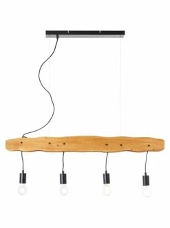 Coupon 💯 Decken- & Hängeleuchten Brilliant Pendelleuchte, 4-flammig Baker 132,5x100x10 Cm In Schwarz/holzfarbend Günstig Kaufen 🔥