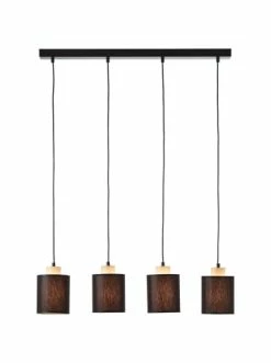 Angebote 🧨 Decken- & Hängeleuchten Brilliant Pendelleuchte, 4-flammig Vonnie 111x80x13 Cm In Schwarz/holzfarbend Günstig Kaufen 😍