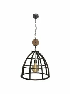 Blitzangebot 🤩 Decken- & Hängeleuchten Brilliant Pendelleuchte 47cm Century ⌀ 47 Cm In Burned Steel/holz Günstig Kaufen 🥰