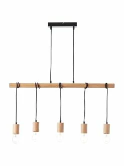 Schlussverkauf 🔥 Decken- & Hängeleuchten Brilliant Pendelleuchte, 5-flammig Jenji 110,5x80x5 Cm In Holz Hell/schwarz Günstig Kaufen ⌛