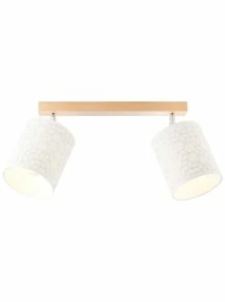 Neu 🎉 Decken- & Hängeleuchten Brilliant Spotbalken, 2-flammig Galance 23,5x42x35,5 Cm In Holz Hell/weiß Günstig Kaufen ⌛