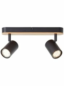 Coupon 😀 Decken- & Hängeleuchten Brilliant Spotbalken, 2-flammig Niels 14,5x34,5x5,5 Cm In Schwarz Matt/natur Günstig Kaufen 💯