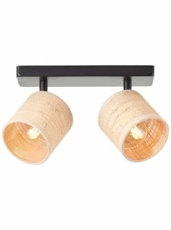 Großhandel 🌟 Decken- & Hängeleuchten Brilliant Spotbalken, 2-flammig Raffy 18x26x14,5 Cm In Natur/schwarz Günstig Kaufen 🔥