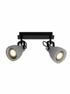 Am billigsten 🎉 Wandleuchten Brilliant Spotbalken, 2-flammig Thanos 20x36x17 Cm In Schwarz Matt/zement Grau Günstig Kaufen 🧨