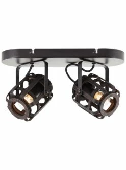 Blitzangebot 👍 Decken- & Hängeleuchten Brilliant Spotbalken, 2-flammig Woodrow 20x36x14 Cm In Holz Dunkel/schwarz Günstig Kaufen 🌟