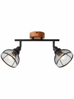 Bester Verkauf 💯 Decken- & Hängeleuchten Brilliant Spotrohr, 2-flammig Avia 16x33x17 Cm In Schwarz/holzfarbend Günstig Kaufen 😍