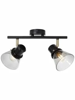 Bester Verkauf ⭐ Decken- & Hängeleuchten Brilliant Spotrohr, 2-flammig Ronald 17,5x37,5x18 Cm In Schwarz/antik Messing/Rauchglas Günstig Kaufen 🌟 -brilliant Verkäufe brilliant spotrohr 2 flammig ronald 17 5x37 5x18 cm in schwarz antik messing rauchglas 2