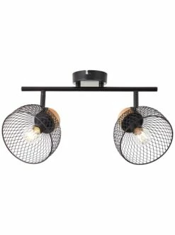 Billig 🔔 Decken- & Hängeleuchten Brilliant Spotrohr, 2-flammig Thuy 20,7x35,5x14 Cm In Schwarz/natur Günstig Kaufen 🔥