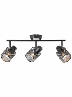 Schlussverkauf 🌟 Decken- & Hängeleuchten Brilliant Spotrohr, 3-flammig Bano 19,5x51,5x9 Cm In Schwarz Matt Günstig Kaufen 😉