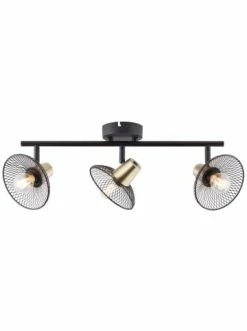 Neu 🔔 Decken- & Hängeleuchten Brilliant Spotrohr, 3-flammig Gordon 17,5x49x11 Cm In Schwarz/messing Günstig Kaufen 🔥