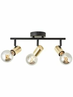 Coupon ⭐ Decken- & Hängeleuchten Brilliant Spotrohr, 3-flammig Kerry 14,5x35,5x10 Cm In Schwarz/messing Günstig Kaufen 🔥