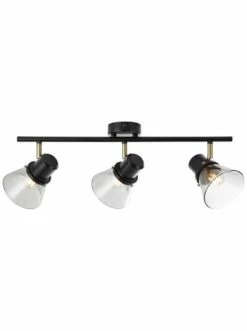 Beste Bewertungen von 💯 Decken- & Hängeleuchten Brilliant Spotrohr, 3-flammig Ronald 17,5x58x18 Cm In Schwarz/antik Messing/Rauchglas Günstig Kaufen ❤️
