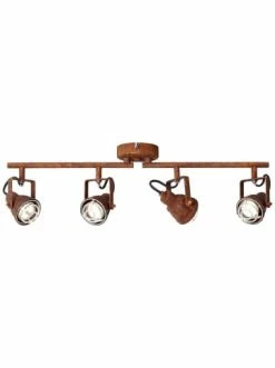 Bestpreis 🔔 Decken- & Hängeleuchten Brilliant Spotrohr, 4-flammig, Drehbar Bente 17,5x68x13 Cm In Rostfarbend Günstig Kaufen 🎉