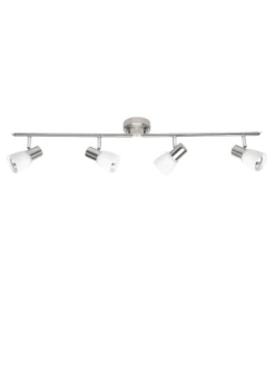 Bester Verkauf 😀 Decken- & Hängeleuchten Brilliant Spotrohr, 4-flammig, Drehbar Luca 15x81x16,5 Cm In Eisen/chrom/weiß Günstig Kaufen 🤩