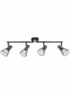 Billig ❤️ Decken- & Hängeleuchten Brilliant Spotrohr, 4-flammig, Drehbar Manama 18x60,5x20 Cm In Holz Dunkel/schwarz Matt Günstig Kaufen ⌛
