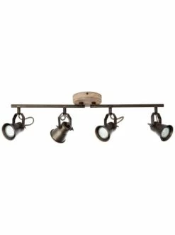 brilliant Verkäufe -brilliant Verkäufe brilliant spotrohr 4 flammig drehbar seed 18x70x12 cm in schwarz stahl holz hell 1