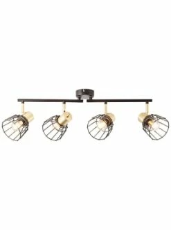 Neu 😍 Decken- & Hängeleuchten Brilliant Spotrohr, 4-flammig Posca 18x60x28 Cm In Schwarz Matt/messing Gebürstet Günstig Kaufen 🎁