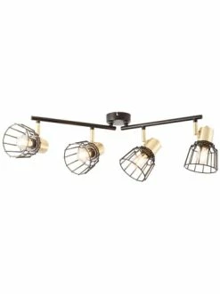 Neu 😍 Decken- & Hängeleuchten Brilliant Spotrohr, 4-flammig Posca 18x60x28 Cm In Schwarz Matt/messing Gebürstet Günstig Kaufen 🎁 -brilliant Verkäufe brilliant spotrohr 4 flammig posca 18x60x28 cm in schwarz matt messing geburstet 3