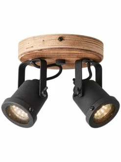 Rabatt 🔥 Decken- & Hängeleuchten Brilliant Spotrondell, 2-flammig Inge 13x21x16 Cm In Holz Dunkel/schwarz Günstig Kaufen ❤️