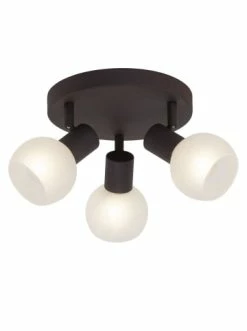 Bester Verkauf 🥰 Decken- & Hängeleuchten Brilliant Spotrondell, 3-flammig Gabon ⌀ 18 Cm In Braun/weiß-alabaster Günstig Kaufen ✔️