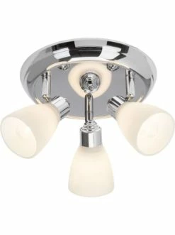 Schlussverkauf ✨ Decken- & Hängeleuchten Brilliant Spotrondell, 3-flammig Kensington ⌀ 20,5 Cm In Chrom/weiß Günstig Kaufen ✔️