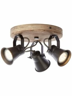 Am billigsten 🔔 Decken- & Hängeleuchten Brilliant Spotrondell, 3-flammig Seed ⌀ 28 Cm In Schwarz Stahl/holz Hell Günstig Kaufen 🔥