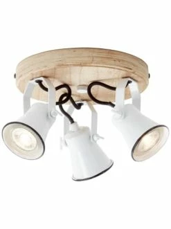 Budget 😍 Decken- & Hängeleuchten Brilliant Spotrondell, 3-flammig Seed ⌀ 28 Cm In Weiß/holz Hell Günstig Kaufen ✨