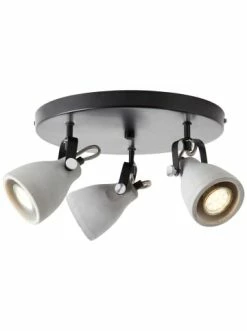 Am billigsten ✔️ Decken- & Hängeleuchten Brilliant Spotrondell, 3-flammig Thanos ⌀ 37 Cm In Schwarz Matt/zement Grau Günstig Kaufen 🛒 -brilliant Verkäufe brilliant spotrondell 3 flammig thanos 37 cm in schwarz matt zement grau 2