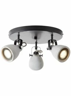 Am billigsten ✔️ Decken- & Hängeleuchten Brilliant Spotrondell, 3-flammig Thanos ⌀ 37 Cm In Schwarz Matt/zement Grau Günstig Kaufen 🛒