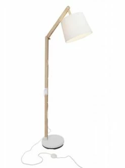 Schlussverkauf 😉 Stehleuchten Brilliant Standleuchte, 1-flammig Carlyn ⌀ 30 Cm In Holz Hell/weiß Günstig Kaufen 🧨